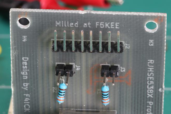 A photo of the milled text of the PCB.