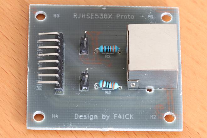 A photo of the assembled PCB from the top.