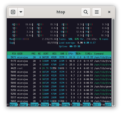 Creep2 font used in htop command